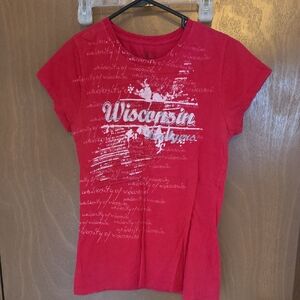 Wisconsin Badgers Red Graphic Women's Tee